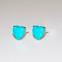 Image 1 of Sleeping Beauty Turquoise Heart Earring