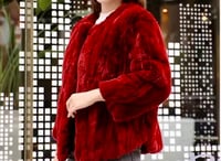 Image 1 of Stylish Elegant 100% Rabbit Fur Coat