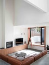 CLOVER SUNKEN LOUNGE IN TASMANIAN OAK WITH SUNDANCE LEATHER
