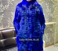 Image 2 of Silver Fox Fur Coat w/ Wool Lining ( Cardigan )