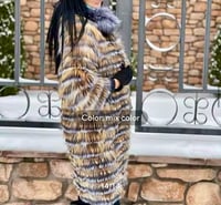 Image 3 of Silver Fox Fur Coat w/ Wool Lining ( Cardigan )