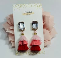 Image 1 of Mini Tiered Tassel w Lavender Gem Square Post