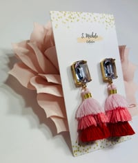 Image 4 of Mini Tiered Tassel w Lavender Gem Square Post