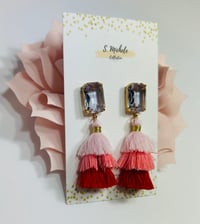 Image 3 of Mini Tiered Tassel w Lavender Gem Square Post