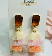 Image 1 of Mini Tiered Tassel w Topez Gem Square Post