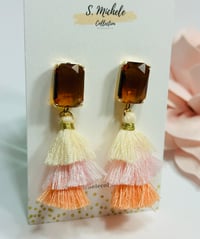 Image 3 of Mini Tiered Tassel w Topez Gem Square Post
