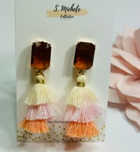 Image 2 of Mini Tiered Tassel w Topez Gem Square Post