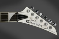 Image 2 of Kill Bon Jovi guitar stickers Jackson King V 1985 Custom Arctic White James Hetfield 