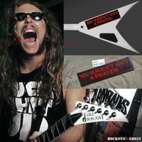 Image 1 of Kill Bon Jovi guitar stickers Jackson King V 1985 Custom Arctic White James Hetfield 
