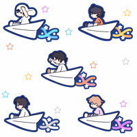 Image 1 of Txt paper airplane stickers