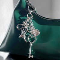 Image 2 of Heart Bow Key Bag Charm