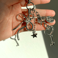 Image 3 of Heart Bow Key Bag Charm