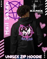 Image 4 of Hail Satan Unisex Zip Hoodie