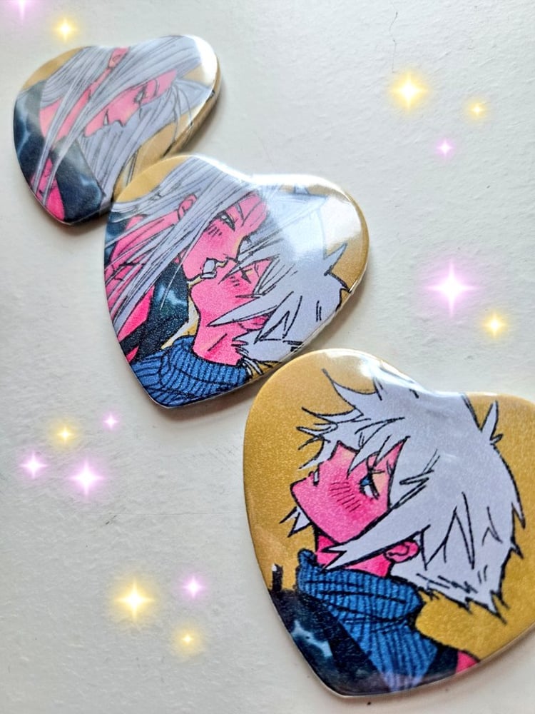 Image of Sephiroth x Cloud Shimmery Heart Badge