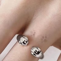 Minimalist Cat Paw Print Ring - Cute Jewellery Design Unisex Versatile One Size Cat Lovers Gift
