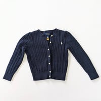 Image 1 of Polo by Ralph Lauren Girls Navy Cable Knit Sweater