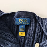 Image 4 of Polo by Ralph Lauren Girls Navy Cable Knit Sweater