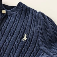 Image 3 of Polo by Ralph Lauren Girls Navy Cable Knit Sweater