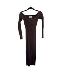 Image 2 of L'ACADEMIE BROWN RIBBED DRESS (S)