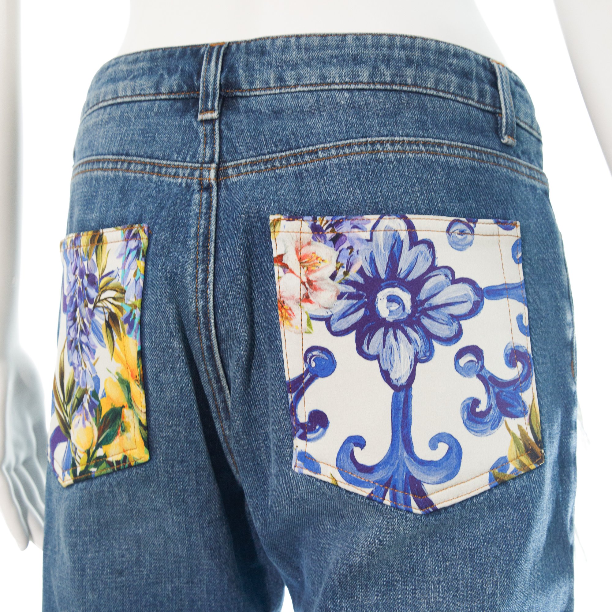 Image of Dolce & Gabbana Feather Capri Jeans