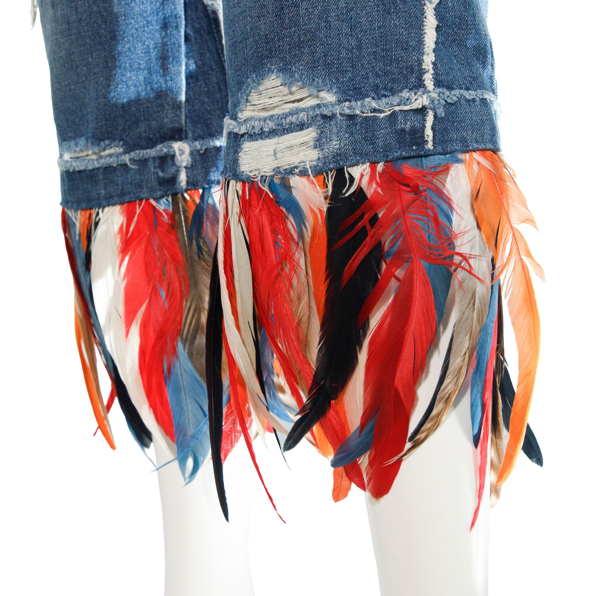 Image of Dolce & Gabbana Feather Capri Jeans