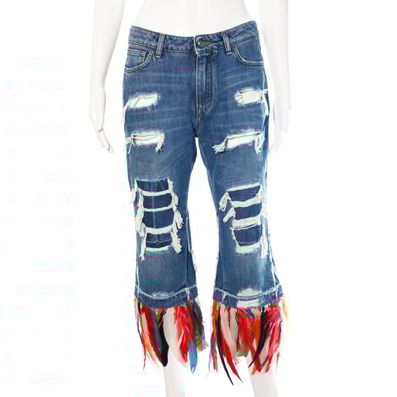 Image of Dolce & Gabbana Feather Capri Jeans
