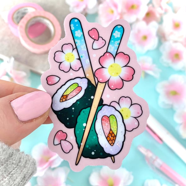 Image of GLITTER Sushi Lovers STICKER