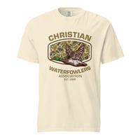 Image 5 of Christian Waterfowlers Flying Mallard Camo Unisex garment-dyed heavyweight t-shirt