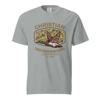 Image 3 of Christian Waterfowlers Flying Mallard Camo Unisex garment-dyed heavyweight t-shirt