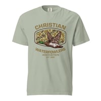 Image 4 of Christian Waterfowlers Flying Mallard Camo Unisex garment-dyed heavyweight t-shirt