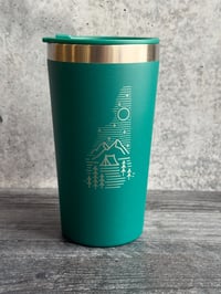 Image 1 of Camping Logo 16 oz Tumbler - blue/green