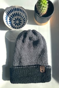 Image 1 of Custom Two-Color Reverable Knit Beanie