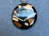 102  Small Black and Mammoth Ivory Pendant