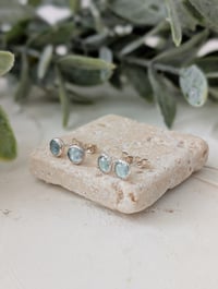 Image 1 of Teal Kyanite Stud Earrings