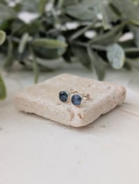Image 3 of Dark Blue Kyanite Stud Earrings