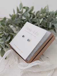 Image 4 of Dark Blue Kyanite Stud Earrings