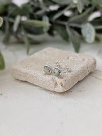 Image 1 of Prehnite Stud Earrings