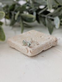 Image 3 of Prehnite Stud Earrings