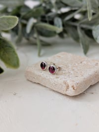 Image 2 of Garnet Stud Earrings