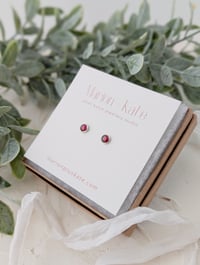 Image 5 of Garnet Stud Earrings