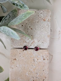 Image 3 of Garnet Stud Earrings