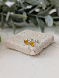 Image 1 of Mango Chalcedony Stud Earrings