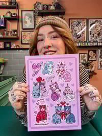 Image 2 of A4 Valentine’s Kitty Print 