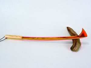 Image of Handmade Wooden Backscratcher made out of Spectraply Wood Tequila Sunrise