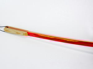 Image of Handmade Wooden Backscratcher made out of Spectraply Wood Tequila Sunrise