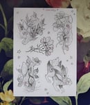 Image 1 of Rabbits&flowers sticker sheet