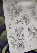 Image 3 of Rabbits&flowers sticker sheet