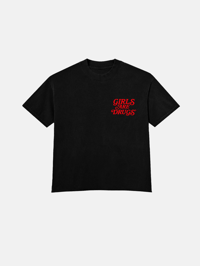 Image 1 of GIRLS ARE DRUGS® TEE - BLACK / RED (CROPPED)