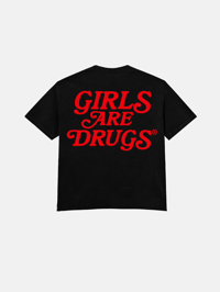 Image 2 of GIRLS ARE DRUGS® TEE - BLACK / RED (CROPPED)