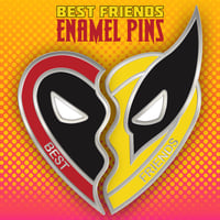 Image 5 of Deadpool & Wolverine Best Friends Heart Enamel Pin Set